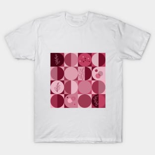 repeating geometry pattern with ornaments red color T-Shirt